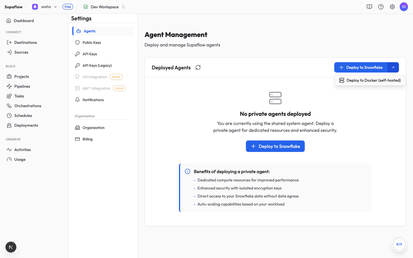 Deployment menu with the Deploy to Docker option