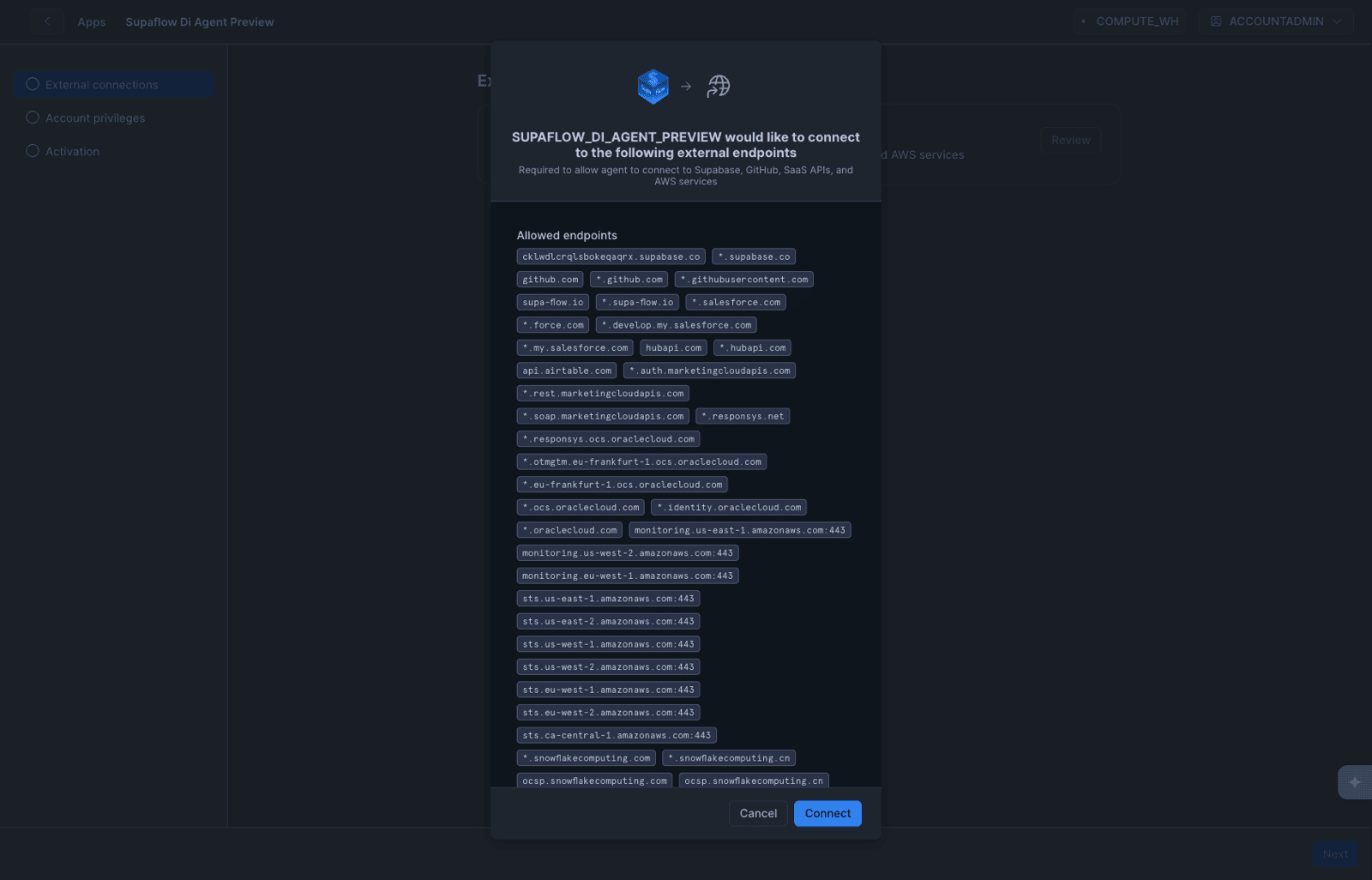 Review allowed endpoints