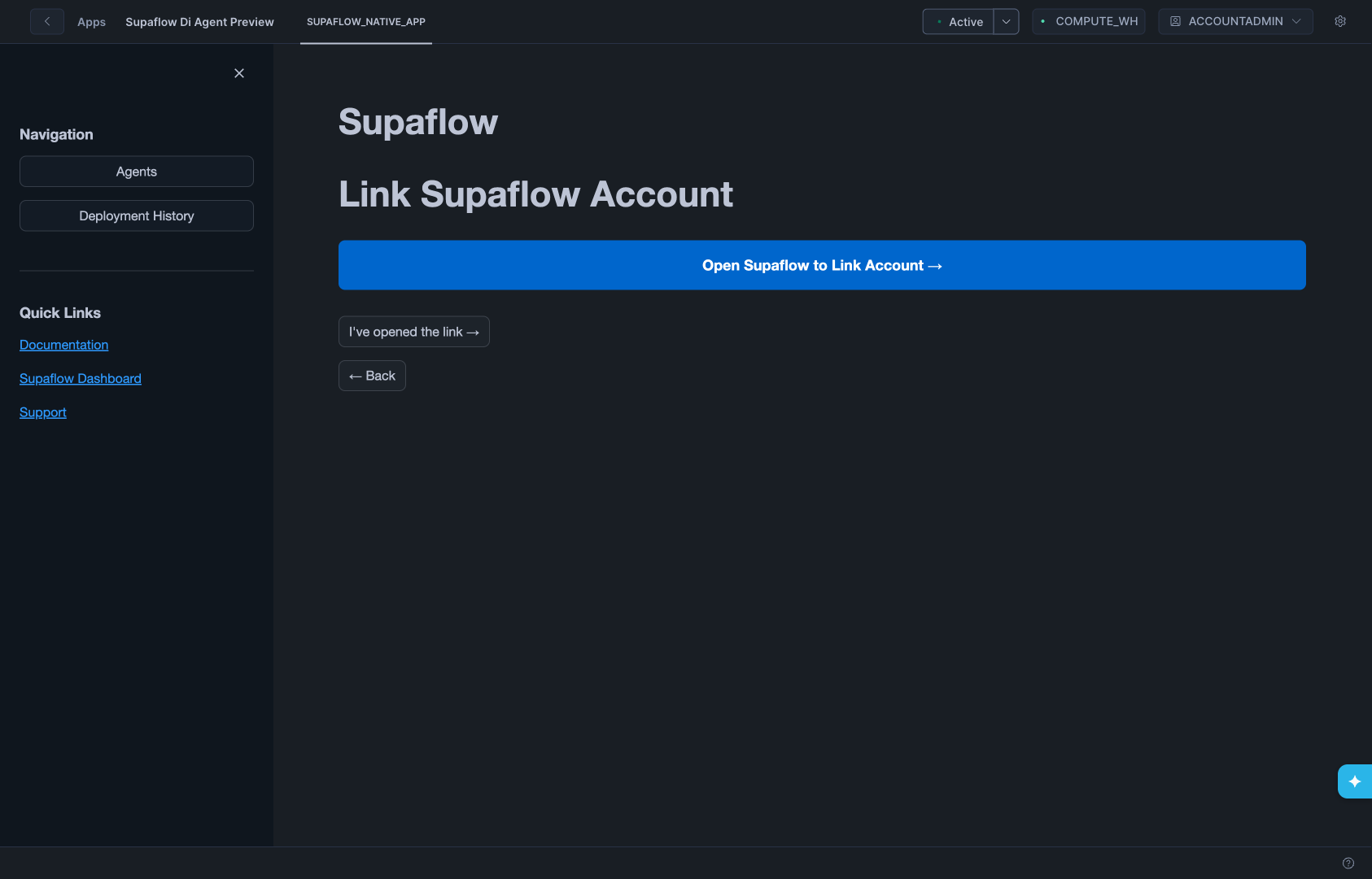 Open Supaflow to Link Account