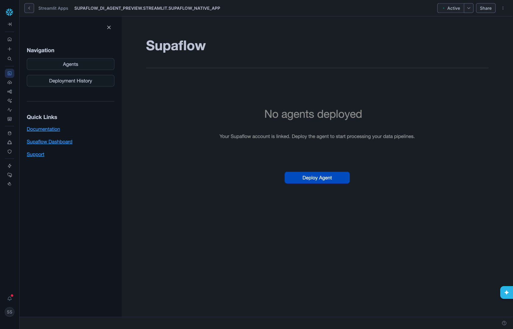 Deploy Agent page