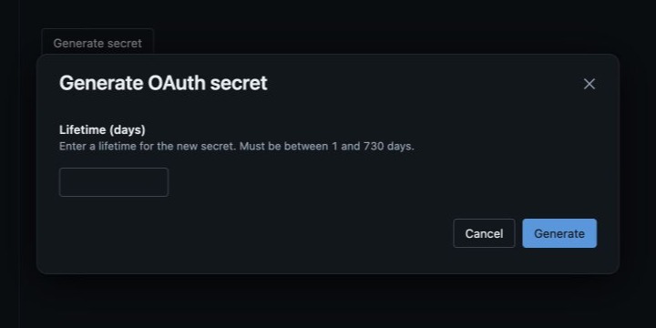 Generate an OAuth secret for the Databricks service principal