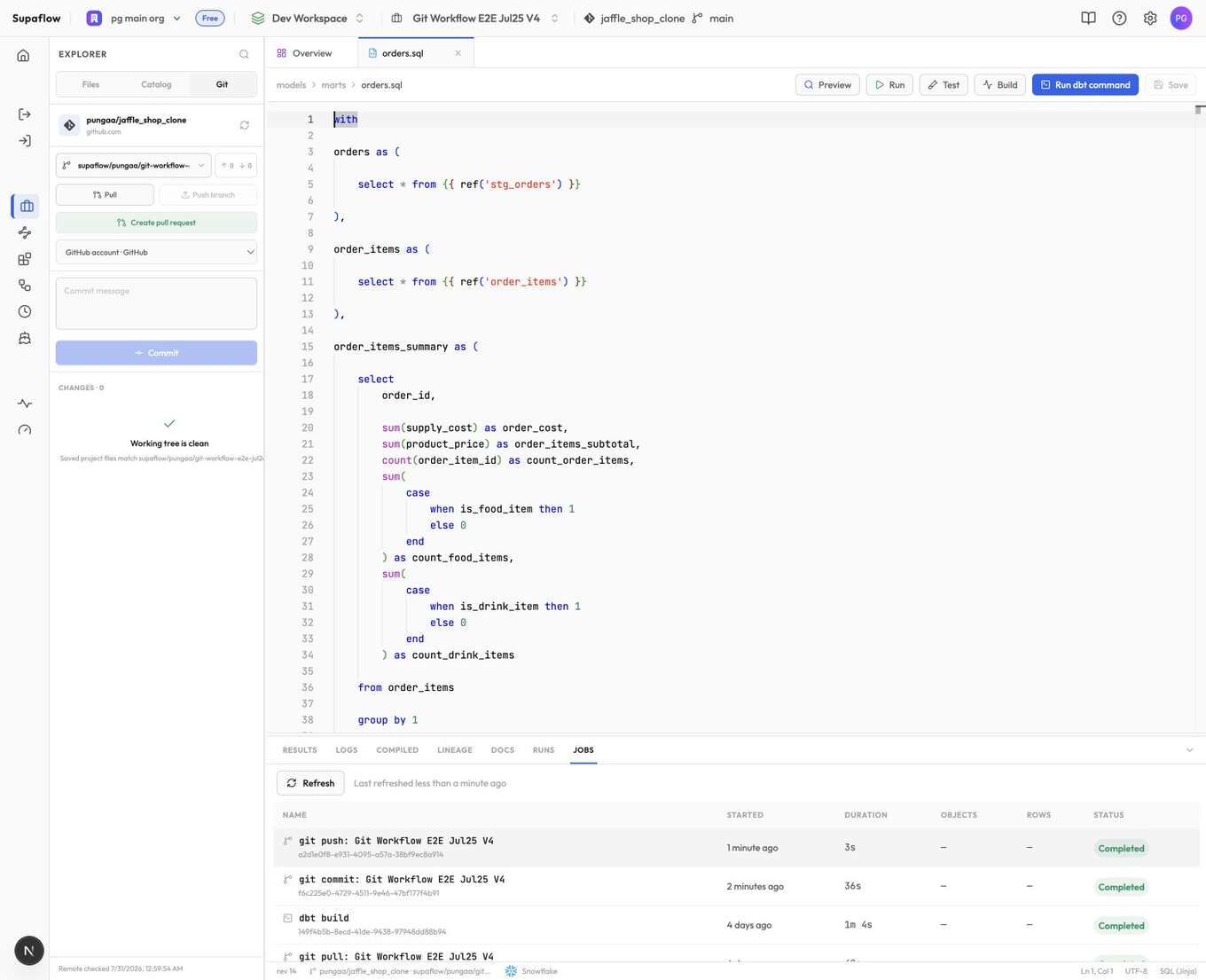 Open a pull request after pushing the branch